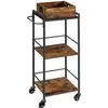 VASAGLE Desserte plateau industriel, Marron Rustique + Noir / 30P x 34,7L cm