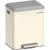SONGMICS Poubelle de cuisine acier fermeture douce ( 2 x 15 L), Beige Sable