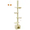 Feandrea Arbre à chat du sol au plafond, Beige