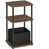 SONGMICS HOME Table d’appoint à 3 niveaux, Noyer Naturel