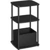 SONGMICS HOME Table d’appoint à 3 niveaux, Noir Boisé