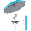 SONGMICS Parasol inclinaison de 30° des 2 côtés (UPF 50+), Bleu / 200cm