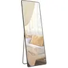 SONGMICS Miroir intégral 160 x 50 cm sur pied cadre en alliage d'aluminium noir