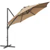 SONGMICS Parasol de jardin 300 cm inclinable, Gris