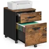 VASAGLE Caisson de bureau à roulettes verrouillable avec 2 tiroirs