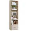 VASAGLE Bibliothèque ouvert avec étagère sur 6 niveaux, Beige Naturel / 6 Niveaux(40L x 178, 5H cm)