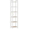 VASAGLE Étagère 6 niveaux, bibliothèque, meuble de rangement, pour bureau, salon, chambre, 30 x 40 x 187,5 cm, style industriel, beige naturel et blanc mat