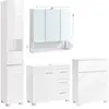 VASAGLE Ensemble de 4 armoire murale avec éclairage étagère réglable blanc