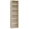 VASAGLE Bibliothèque, étagère sur 6 niveaux, meuble de rangement ouvert, étagère, 24 x 40 x 178,5 cm, pour salon, bureau, salle à manger, beige naturel