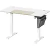 SONGMICS Bureau Assis Debout Électrique, 60 x 120 x (72-120) cm, Réglable en Hauteur, Mémoire 4 Hauteurs, Blanc Pur et Beige