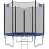 SONGMICS Trampoline Ø 183 cm extérieur avec échelle, Noir + Bleu