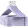 SONGMICS Cintres bois antidérapant crochet pivotant, Violet clair + argent / 20