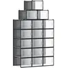 VASAGLE SONGMICS Boîtes à Chaussures, Lot de 18, Pliable, pour Pointure Jusqu’à 46, Transparent et Noir LSP007B18