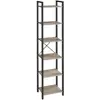VASAGLE Étagère 6 niveaux style industriel effet bois grège