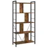 Songmics Meuble de rangement 5 niveaux effet bois marron rustique et noir