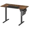 SONGMICS Bureau Assis Debout Électrique, 60 x 120 x (72-120) cm, Réglable en Hauteur, Mémoire 4 Hauteurs, Marron Rustique et Noir Pur