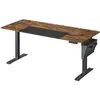 SONGMICS Bureau assis debout réglable, Marron Rustique + Noir Pur / 70 x 160 x (72-120) cm
