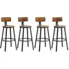 VASAGLE Chaise de bar avec dossier, Marron Rustique + Noir / 4 / 99H cm