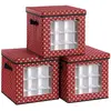 SONGMICS 3 boîtes de rangement pour Noël, Rouge