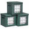 SONGMICS 3 boîtes de rangement pour Noël, Vert