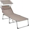 SONGMICS Bain de soleil pliable, Taupe