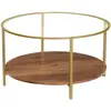 VASAGLE Table basse marron noisette doré