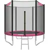 SONGMICS Trampoline extérieur avec échelle et filet de protection, Rose / Ø 244 cm