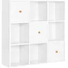 VASAGLE Bibliothèque 9 cubes blanc