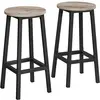 VASAGLE Tabouret haut industriel, Grège et Noir / Lot de 2