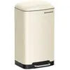 Songmics Poubelle 30L avec pédale en acier, Beige