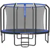 SONGMICS Trampoline de jardin avec filet de sécurité, Bleu / 305 x 76 cm