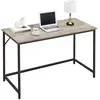 VASAGLE Bureau industriel montage facile, Grège + Noir / 60 x 120 x 76 cm
