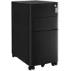 VASAGLE Caisson de bureau mobile 3 tiroirs, Noir