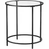 VASAGLE Table d'appoint ronde, Noir