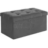 SONGMICS Banc de Rangement 80L, Gris Foncé