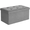 SONGMICS Banc de Rangement 80L, Gris Clair