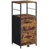 VASAGLE Caisson de bureau 2 tiroirs marron rustique et noir