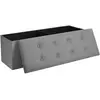 SONGMICS Banc rangement 120L gris, Gris Clair / 38 x 110 x 38 cm