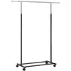 SONGMICS Portant avec roulettes en acier noir argent