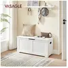 SONGMICS Coffre de rangement avec 2 charnières de sécurité, Blanc / 40 x 100 x 46 cm