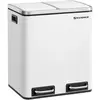 SONGMICS Poubelle en métal 30L à double compartimen, Blanc