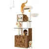 Feandrea Arbre à chat moderne 185 cm, Marron Rustique