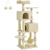 FEANDREA Arbre à chat tout confort, Beige / L (49 x 40 x 155 cm)