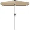 SONGMICS Parasol rectangulaire 200 x 150 cm sans pied gris, Taupe