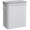 Songmics Panier à linge en bambou, Gris / 100 L