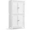 Vasagle Armoire de salle de bain avec 2 tiroirs blanc, 4 Portes