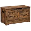 VASAGLE Coffre de rangement avec 2 charnières de sécurité, Marron Rustique / 40 x 80 x 46 cm