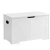 VASAGLE Coffre de rangement avec 2 charnières de sécurité, Blanc / 40 x 80 x 46 cm
