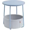 VASAGLE Petite table basse ronde avec rangement, Bleu Clair + Bleu Glace / sans prise électrique