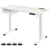 VASAGLE Bureau assis-debout électrique effet bois blanc